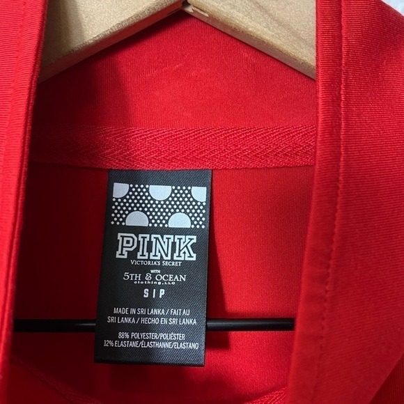PINK Victoria's Secret University of Houston Red White ZIp Up Size Small - Picture 2 of 5